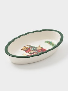 Блюдо для запекания новогоднее Доляна «Сказки зимнего леса», 1.03 л, 28×17.5×4.9 см, доломит, белое