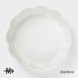 Блюдо для запекания Magistro «Флора», d=15 см, фарфор, белое