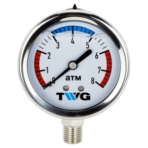 Манометр гидрозаполненный TWG (подкл. снизу)