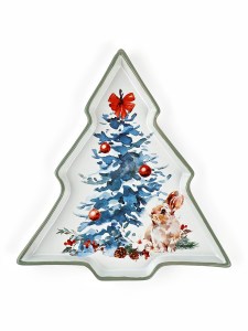 Блюдо новогоднее «Зайка», 23×22×2 см, ручная работа