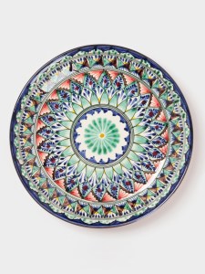 Ляган узбекский Риштанская Керамика «Узоры», d=25 см, синий