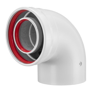 Отвод коаксиальный 60х100-90