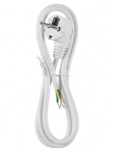 Шнур сетевой для бытовых приборов 3*1,5 мм, с заземлением1,5м с вилкой